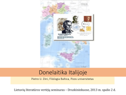 Donelaitika Italijoje - Books from Lithuania