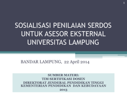 Paparan Asesor 2014 - Universitas Lampung