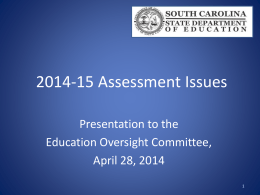 Assessing Students in 2014-15 - South Carolina Association of