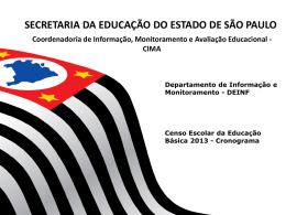 CRONOGRAMA CensoEscolar2013 - Diretoria de Ensino Norte 1