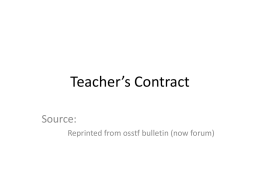 Teacher`s Contract
