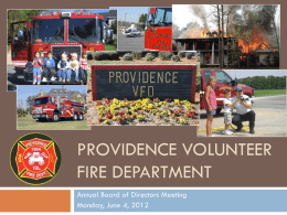 presentation - Providence Volunteer Fire Department
