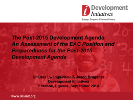 Post-2015 Agenda an the EAC
