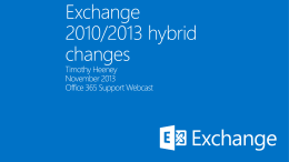 Exchange Hybrid Changes