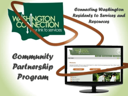 Washington Connection Training - WCOMO – Washington Coalition