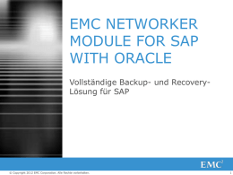 EMC NetWorker Module for SAP with Oracle