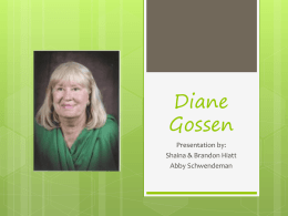Diane Gossen - Manchester University Personal Web Sites