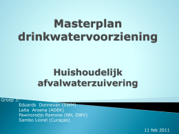 Masterplan drinkwatervoorziening Huishoudelijk