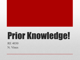Prior Knowledge!
