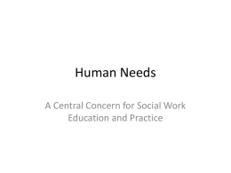 Lecture on Human Needs