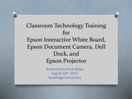 Classroom Technology Training for Eno Board, Epson Document