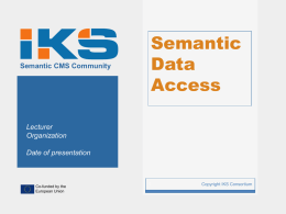 Storing and Accessing Semantic Data