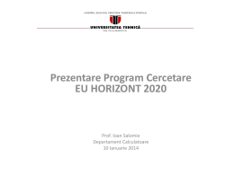 Prezentare generala Program Cadru Orizont 2020
