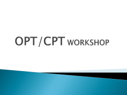 OPT/CPT WORKSHOP - Mount Holyoke College