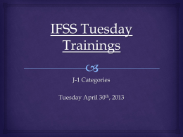IFSS Tuesday Trainings
