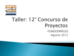 Taller: 12° Concurso de Proyectos