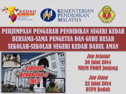 Taklimat Timbalan Pengarah - JPN Kedah