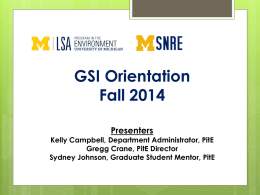 PitE & SNRE - University of Michigan