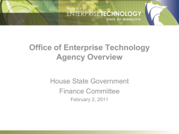 OET Agency Overview - Minnesota House of Representatives