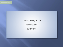 Learning Theory Matrix