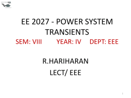 POWER SYSTEM TRANSIENTS