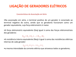 LIGAÇÃO DE GERADORES ELÉTRICOS