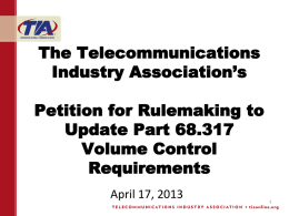 TIA Regulatory Report