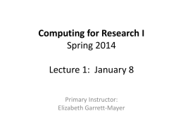 Lecture1.Intro - Medical University of South Carolina