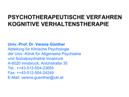 Verena Günther: Verhaltenstherapie Teil 1