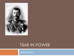 Tsar in power - Mountrath CS History