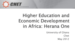 Higher Education and Economic Development in Africa