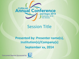 annual conference presentation template - CUPA-HR