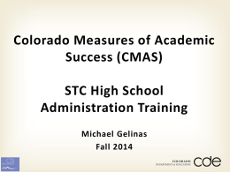 CMAS - Colorado Charter School Institute