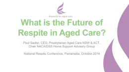 The Future of Respite in Aged Care