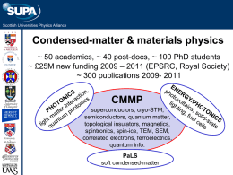 Condensed Matter and Materials Physics