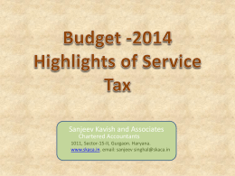 PPT Budget 2014 highlights on Service Tax
