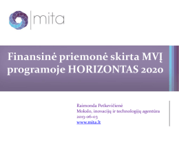 Naujas instrumentas, skirtas MVĮ, HORIZONTAS 2020
