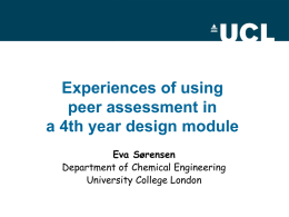 Peer assessed - University College London