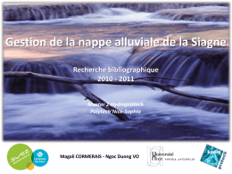 Presentation rapport recharge nappe - hydroprotech