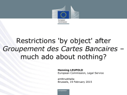 Restrictions `by object` after Groupement des Cartes