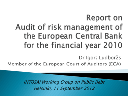 ECA`s audits of the ECB - Working Group on Public Debt