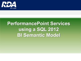 PerformancePoint Services using a SQL 2012 BI Semantic Model