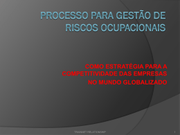 PROCESSO PARA GEST&Atilde;O DE RISCOS OCUPACIONAIS.