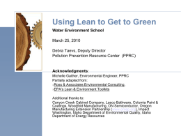 Lean & Environment Toolkit - Pacific Northwest Pollution Prevention