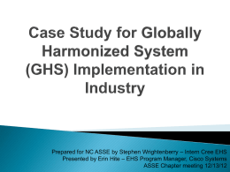 Case Study on GHS Implementation in Industry