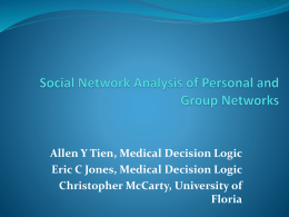 Personal Network Analysis - University of Maryland Institute for