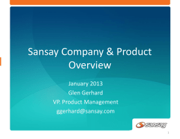 Sansay Overview Feb 2013
