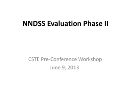 NNDSS Phase 2 Evaluation