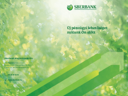A Sberbank Magyarország Zrt. a magyar bankpiacon