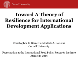 Toward A Theory of Resilience for International